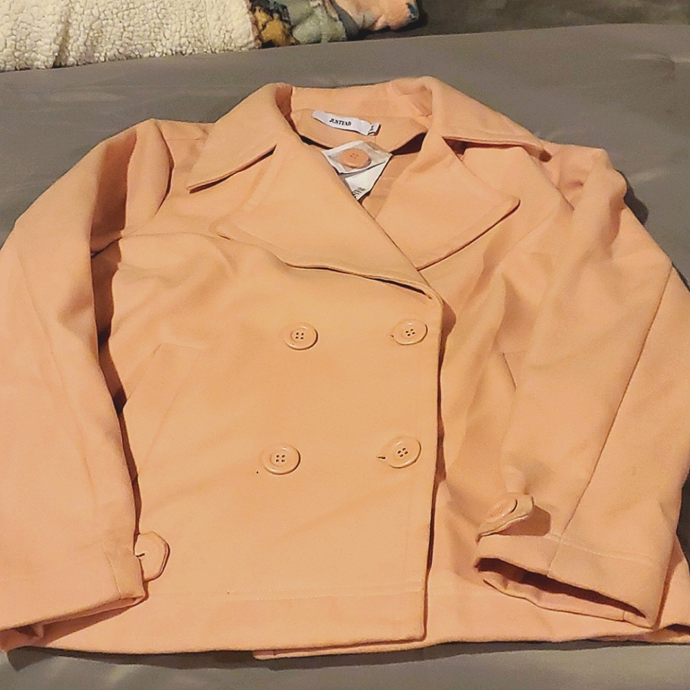 Pale pink blazer/coat. Dbl breasted. JustFab brand